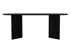 Mesa de jantar 8 lugares de cor natural preta - TOPANIA