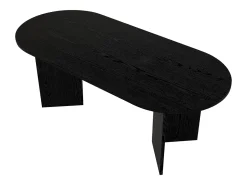 Mesa de jantar 8 lugares de cor natural preta - TOPANIA