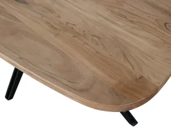 Mesa de jantar 8 lugares em madeira de acácia e metal cor natural e preto - LIVIANI