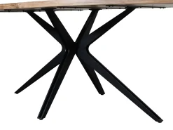 Mesa de jantar 8 lugares em madeira de acácia e metal cor natural e preto - LIVIANI