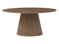 Mesa de jantar 6 lugares em MDF natural escuro - ANTELADA