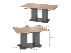 Mesa de jantar antracite 140x90x76 dix