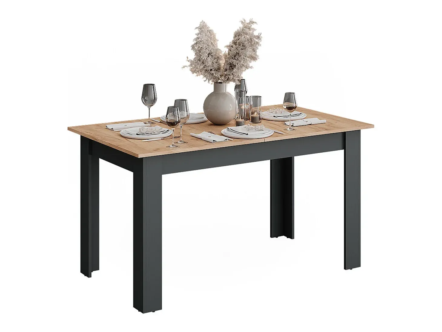 Mesa de jantar carvalho antracite/goldkraft 180x80x76 repose