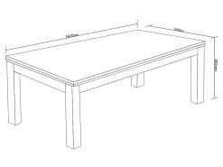 Mesa de jantar convertível em mesa de bilhar e de ping-pong - Branco - C180 cm - HENK