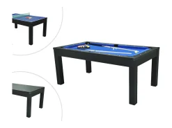 Mesa de jantar convertível em mesa de bilhar e de ping-pong - Preto - C180 cm - SOUSA