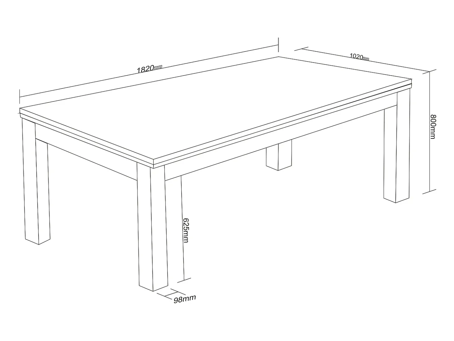 Mesa de jantar convertível em mesa de bilhar e de ping-pong - Preto - C180 cm - SOUSA