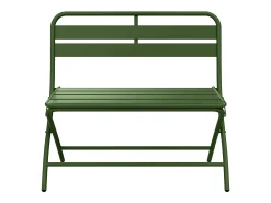 Mesa de jantar de jardim dobrável em metal: 1 mesa L.110 cm + 2 bancos - Caqui - MIRMANDE de MYLIA
