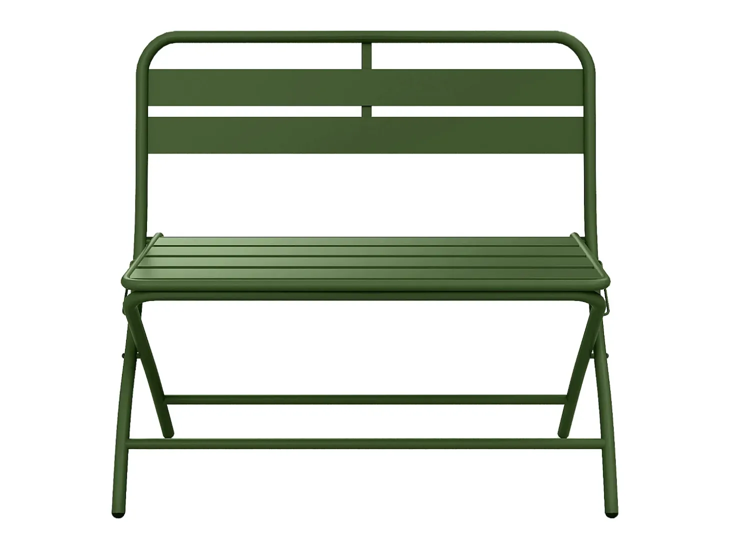 Mesa de jantar de jardim dobrável em metal: 1 mesa L.110 cm + 2 bancos - Caqui - MIRMANDE de MYLIA