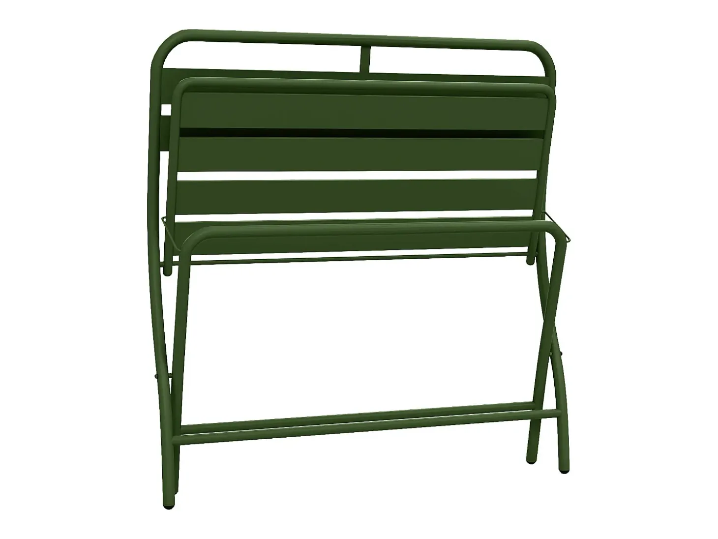 Mesa de jantar de jardim dobrável em metal: 1 mesa L.110 cm + 2 bancos - Caqui - MIRMANDE de MYLIA