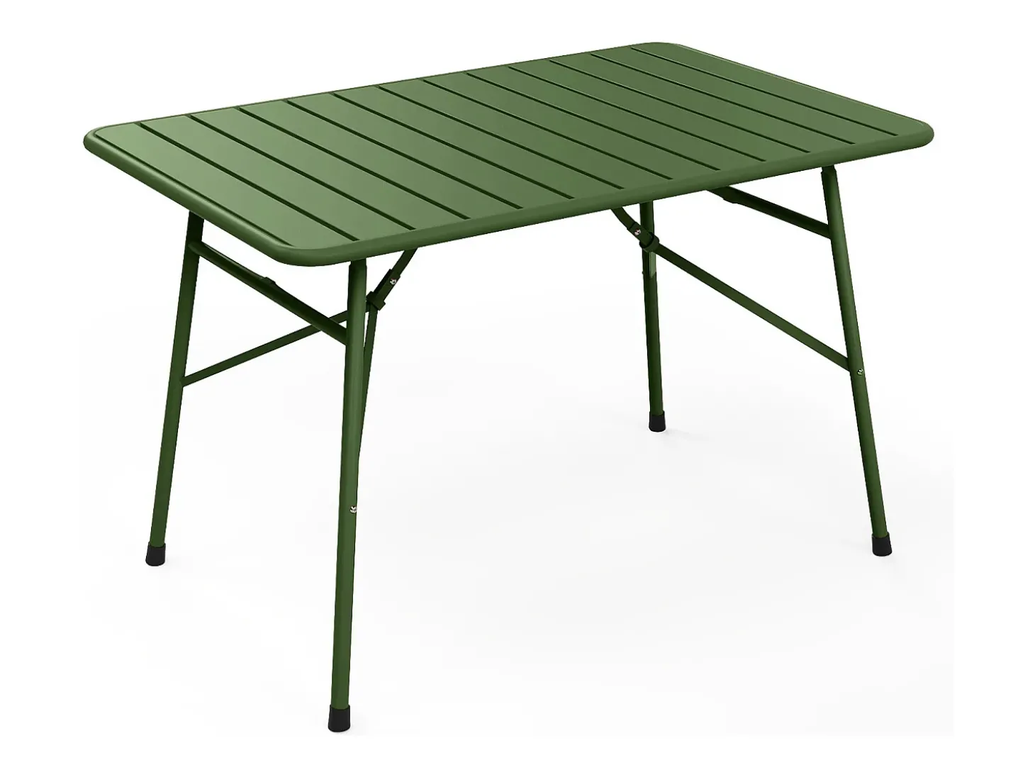 Mesa de jantar de jardim dobrável em metal: 1 mesa L.110 cm + 2 bancos - Caqui - MIRMANDE de MYLIA