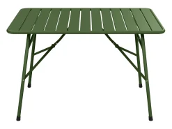 Mesa de jantar de jardim dobrável em metal: 1 mesa L.110 cm + 2 bancos - Caqui - MIRMANDE de MYLIA