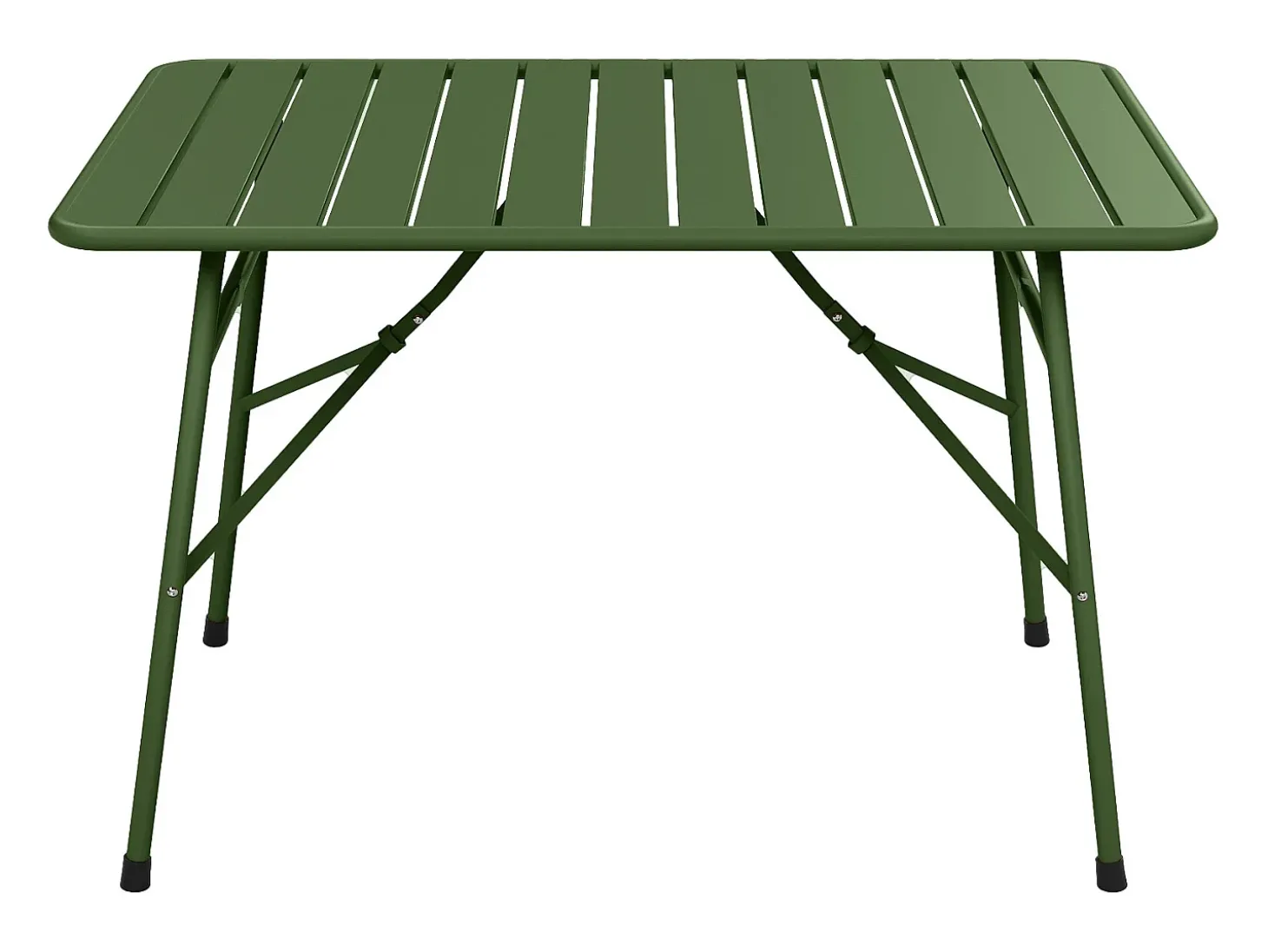 Mesa de jantar de jardim dobrável em metal: 1 mesa L.110 cm + 2 bancos - Caqui - MIRMANDE de MYLIA