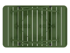 Mesa de jantar de jardim dobrável em metal: 1 mesa L.110 cm + 2 bancos - Caqui - MIRMANDE de MYLIA