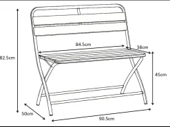 Mesa de jantar de jardim dobrável em metal: 1 mesa L.110 cm + 2 bancos - Caqui - MIRMANDE de MYLIA