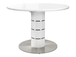 Mesa de jantar extensível - acomoda de 4 a 6 pessoas - MDF e metal - Laqueada branca - CUSCO
