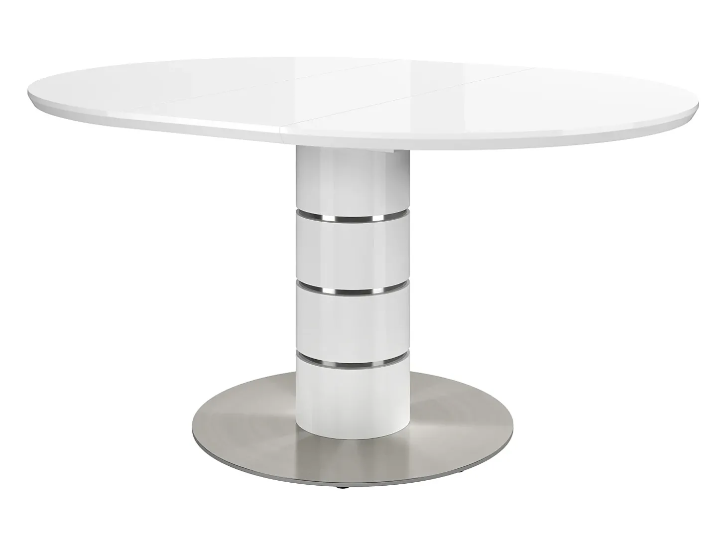 Mesa de jantar extensível - acomoda de 4 a 6 pessoas - MDF e metal - Laqueada branca - CUSCO