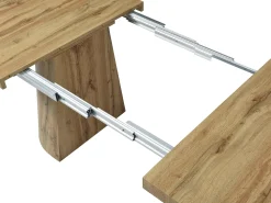 Mesa de jantar extensível para 6 a 12 pessoas em MDF - Cor Natural Clara - CLOEVA