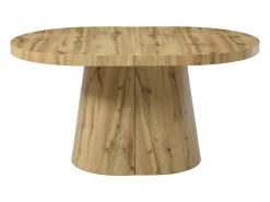 Mesa de jantar extensível para 6 a 12 pessoas em MDF - Cor Natural Clara - CLOEVA