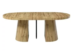 Mesa de jantar extensível para 6 a 12 pessoas em MDF - Cor Natural Clara - CLOEVA