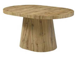 Mesa de jantar extensível para 6 a 12 pessoas em MDF - Cor Natural Clara - CLOEVA
