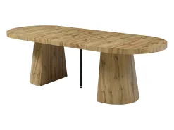 Mesa de jantar extensível para 6 a 12 pessoas em MDF - Cor Natural Clara - CLOEVA