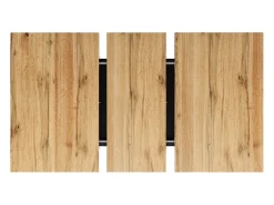 Mesa de jantar extensível para 4 a 6 pessoas - 118/157 x 70 x 75 cm - Tampo extensível - MDF + Pés de metal - Natural + preto