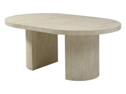 Mesa de jantar extensível 4 a 12 lugares em MDF efeito travertino bege - SIDRINA