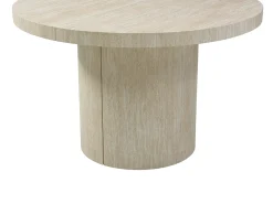 Mesa de jantar extensível 4 a 12 lugares em MDF efeito travertino bege - SIDRINA