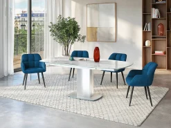 Mesa de jantar extensível. Cerâmica e aço. TALICIA