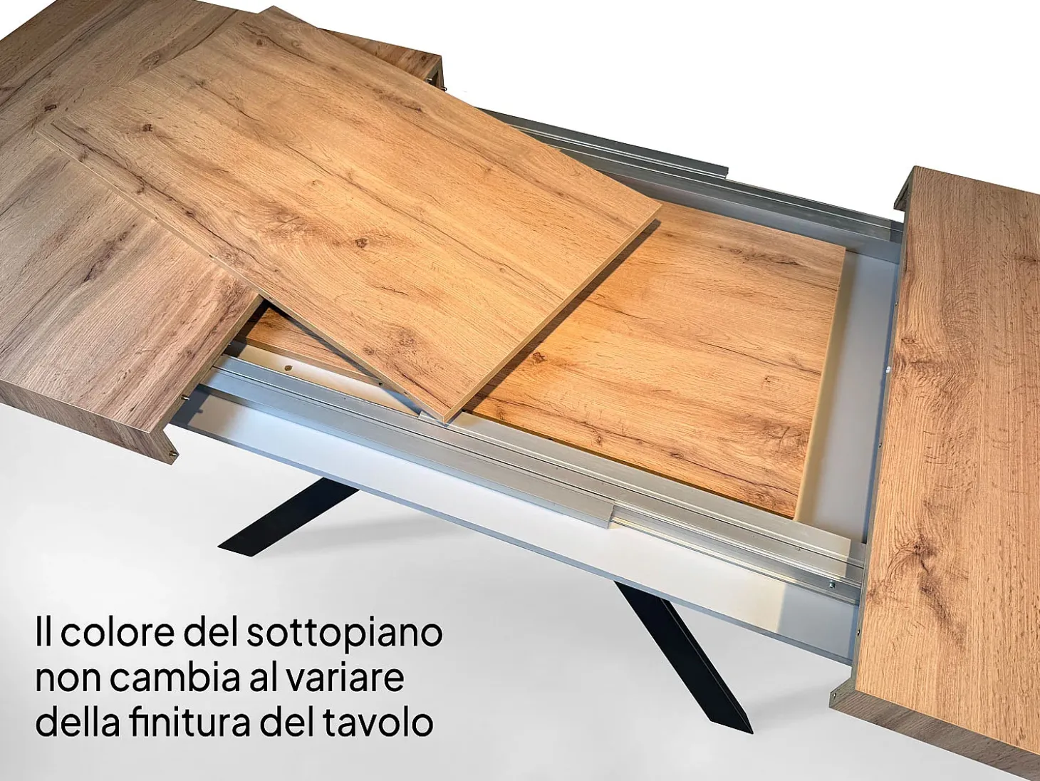 Mesa de jantar extensível 90x200/460 cm Famas Cinza Branca quadro Antracite