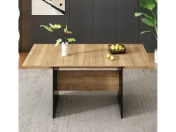 Mesa de jantar extensível para 4 a 6 pessoas - em MDF - Castanho