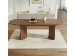 Mesa de jantar extensível - 160/200 x 90 x 75 cm - para 4 a 6 pessoas - estilo simples - MDF - marrom