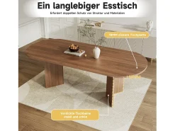 Mesa de jantar extensível - 160/200 x 90 x 75 cm - para 4 a 6 pessoas - estilo simples - MDF - marrom