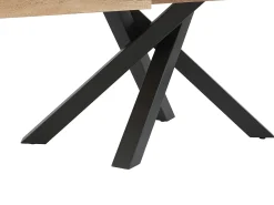 Mesa de jantar extensível 6 a 10 lugares em MDF natural e preto - CATONAV