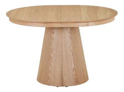 Mesa de jantar extensível 4 a 10 pessoas folheado de freixo - Natural claro - PRISLA