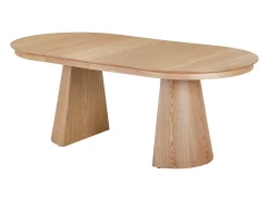 Mesa de jantar extensível 4 a 10 pessoas folheado de freixo - Natural claro - PRISLA