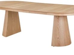 Mesa de jantar extensível 4 a 10 pessoas folheado de freixo - Natural claro - PRISLA