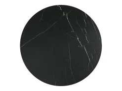 Mesa de jantar extensível 4 a 8 lugares cerâmica e metal efeito mármore preto - CASTINA