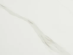 Mesa de jantar extensível cerâmica e metal efeito mármore branco e preto - MARVENA