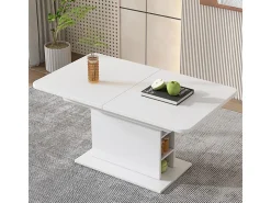 Mesa de jantar extensível moderna com arrumação por baixo - Branco