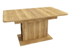 Mesa de jantar extensível em madeira PB com espaço de arrumação - Natural claro