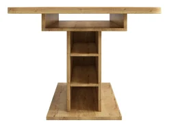 Mesa de jantar extensível em madeira PB com espaço de arrumação - Natural claro