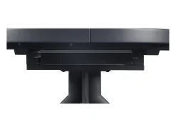 Mesa de jantar extensível para 4 a 6 pessoas em cerâmica, MDF e metal - Efeito mármore branco e antracite - ZALYRA