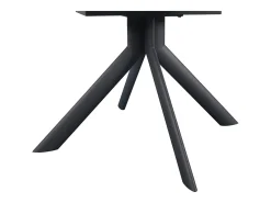Mesa de jantar extensível para 4 a 6 pessoas em cerâmica, MDF e metal - Efeito mármore branco e antracite - ZALYRA