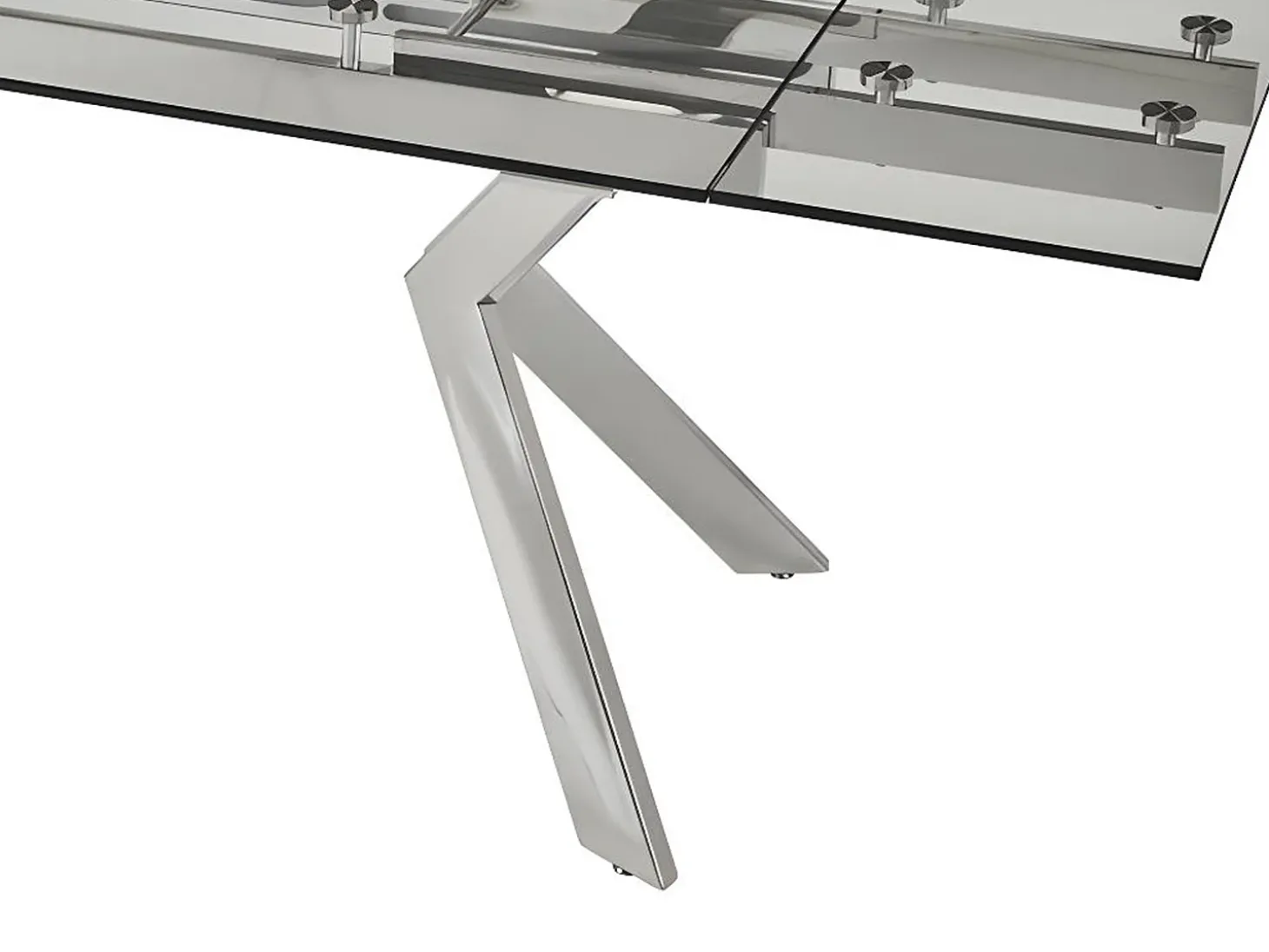 Mesa de jantar extensível em vidro temperado e metal - Transparente - VELIKA