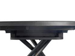 Mesa de jantar extensível para 4 a 6 pessoas em cerâmica, MDF e metal - Efeito mármore castanho e cinza - FEROLA