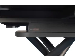 Mesa de jantar extensível para 4 a 6 pessoas em cerâmica, MDF e metal - Efeito mármore castanho e cinza - FEROLA