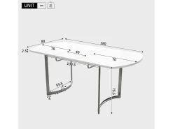 Mesa de jantar extensível para 4 a 6 pessoas em MDF - 140/180 x 80 cm - Branco