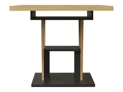 Mesa de jantar extensível para 6 pessoas - 110/140 x 80 x 75 cm - para cozinha e sala de estar - MDF + metal - natural