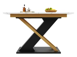 Mesa de jantar extensível (120-160×80 cm) - em MDF - para 6 a 8 pessoas - Branco